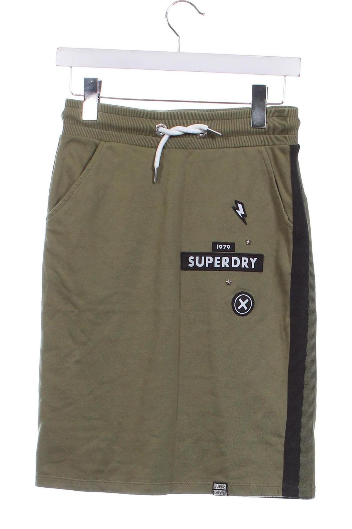 Пола Superdry, Размер XS, Цвят Зелен, Цена 14,99 лв.