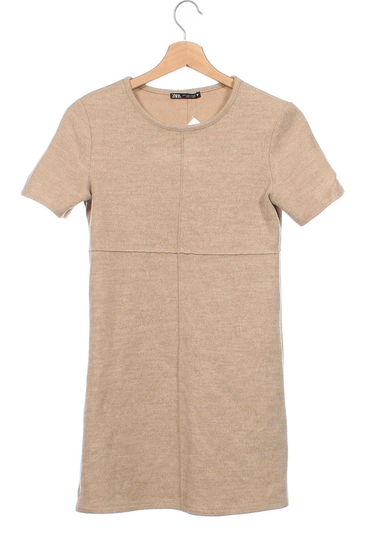 Kleid Zara, Größe XS, Farbe Beige, Preis 7,99 €