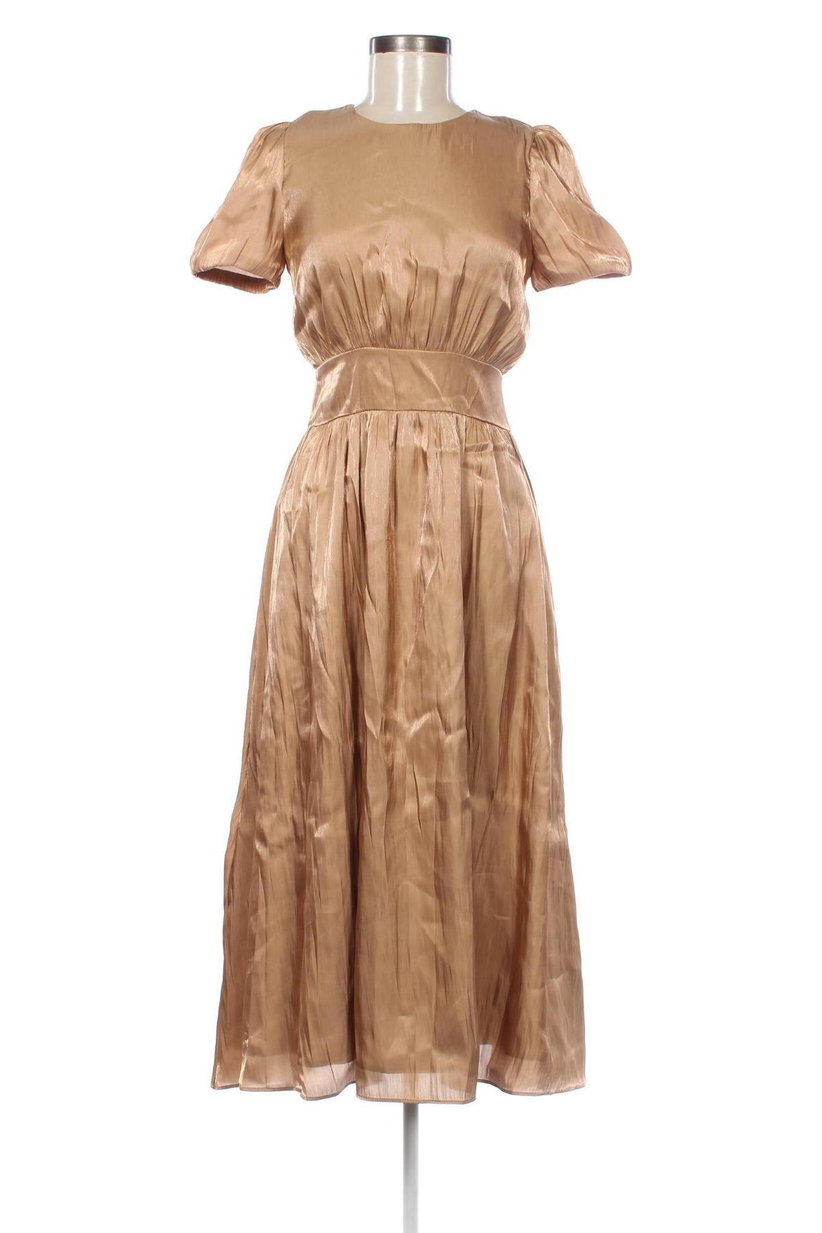 Kleid Zara, Größe XS, Farbe Golden, Preis 16,99 €