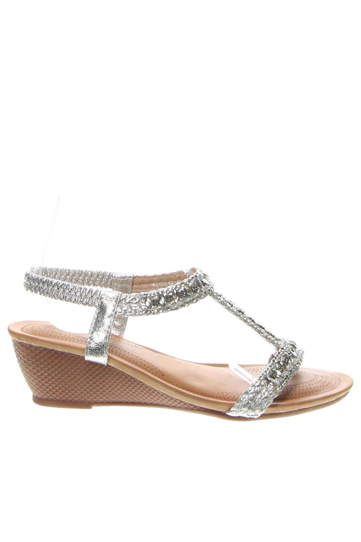 Sandalen H&D, Größe 38, Farbe Silber, Preis 13,49 €