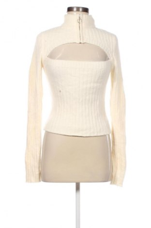 Damenpullover Bershka, Größe L, Farbe Weiß, Preis € 11,99