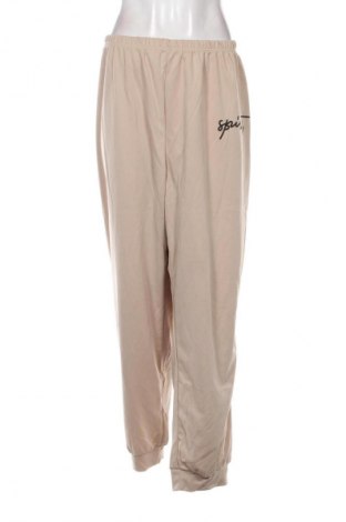 Damskie spodnie sportowe SHEIN, Rozmiar 4XL, Kolor Beżowy, Cena 95,99 zł