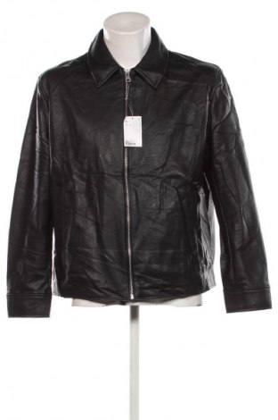 Мъжко кожено яке H&M, Размер XL, Цвят Черен, Цена 79,99 лв.