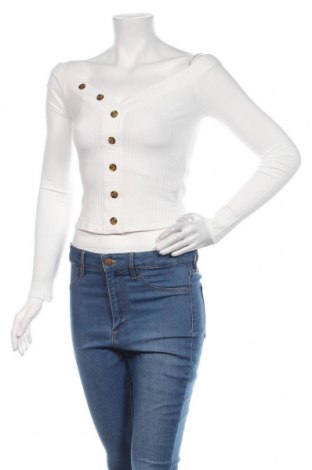 Дамска блуза H&M Divided, Размер S, Цвят Бял, 56% памук, 38% полиестер, 6% еластан, Цена 24,57 лв.