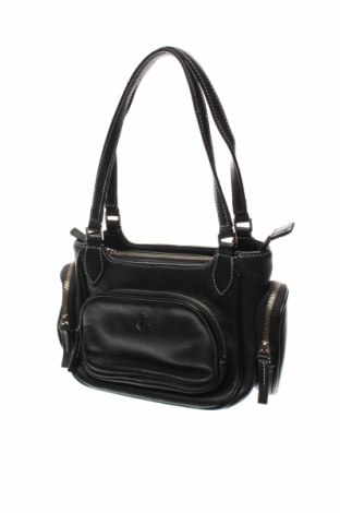 Дамска чанта Ancora, Цвят Черен, Естествена кожа, Цена 53,86 лв.