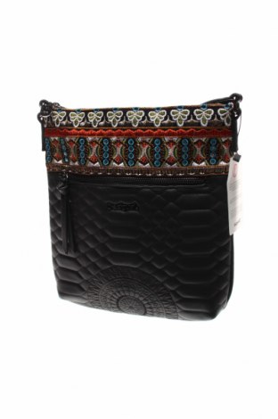 Дамска чанта Desigual, Цвят Черен, Еко кожа, текстил, Цена 141,75 лв.