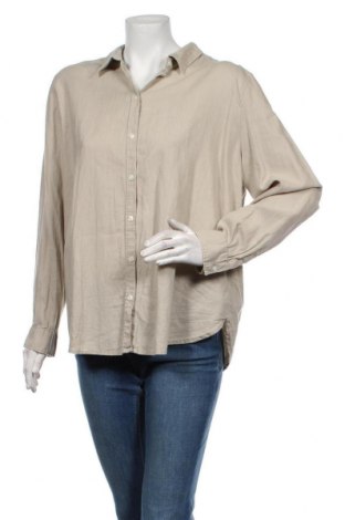 Γυναικείο πουκάμισο H&M L.O.G.G., Μέγεθος XL, Χρώμα  Μπέζ, 55% λινό, 45% βαμβάκι, Τιμή 16,08 €