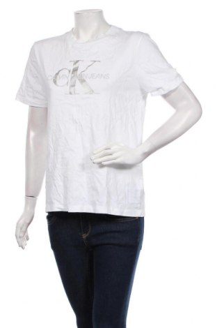 Damski T-shirt Calvin Klein Jeans, Rozmiar L, Kolor Biały, Bawełna, Cena 128,21 zł