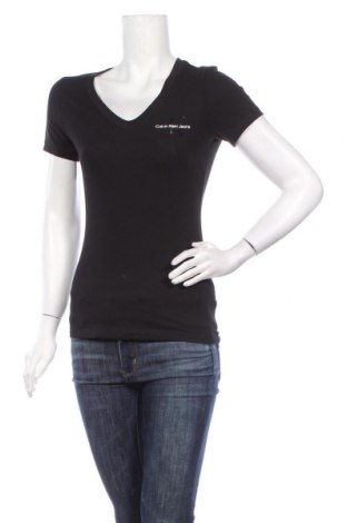 Damski T-shirt Calvin Klein Jeans, Rozmiar S, Kolor Czarny, 94% bawełna, 6% elastyna, Cena 136,87 zł