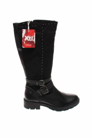 Γυναικείες μπότες Xti, Μέγεθος 38, Χρώμα Μαύρο, Δερματίνη, κλωστοϋφαντουργικά προϊόντα, Τιμή 44,95 €
