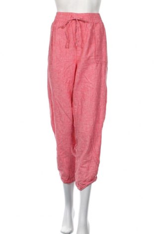 Дамски панталон Joe Fresh, Размер XL, Цвят Розов, 55% лен, 45% памук, Цена 36,75 лв.