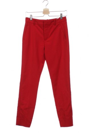 Дамски панталон Zara, Размер XS, Цвят Червен, 51% памук, 46% полиестер, 3% еластан, Цена 35,00 лв.