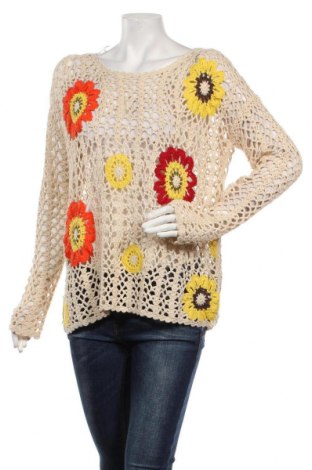 Дамски пуловер Desigual, Размер M, Цвят Бежов, 86% акрил, 13% полиестер, 1% еластан, Цена 141,75 лв.