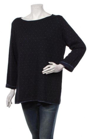 Дамски пуловер S.Oliver, Размер XL, Цвят Син, 56% памук, 37% модал, 4% полиестер, 3% метални нишки, Цена 33,60 лв.