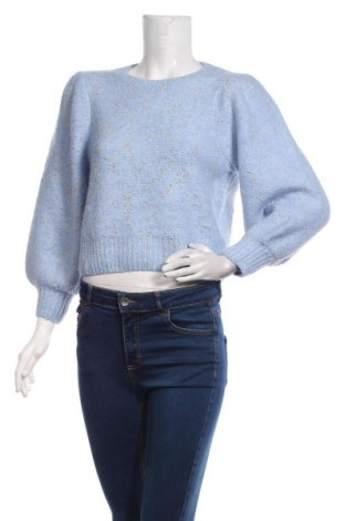 Дамски пуловер Zara, Размер S, Цвят Син, 60% акрил, 34% полиестер, 4% метални нишки, Цена 33,60 лв.