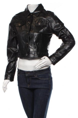 Дамско кожено яке Polo Jeans Company by Ralph Lauren, Размер M, Цвят Черен, Естествена кожа, Цена 156,00 лв.