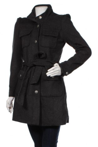 Дамско палто H&M, Размер S, Цвят Сив, 60% вълна, 30% полиестер, 10% други нишки, Цена 21,42 лв.