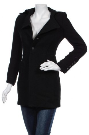 Дамско палто Zara, Размер S, Цвят Черен, 50% вълна, 40% вискоза, 10% полиамид, Цена 35,91 лв.