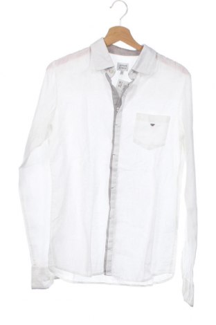 Детска риза Armani Junior, Размер 15-18y/ 170-176 см, Цвят Бял, Лен, Цена 88,00 лв.
