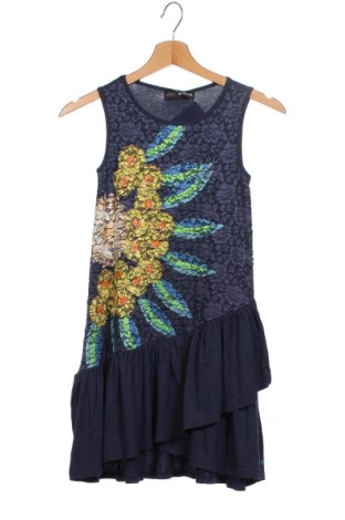 Kinderkleid Desigual, Größe 8-9y/ 134-140 cm, Farbe Blau, Viskose, Polyester, Elastan, Preis 57,32 €