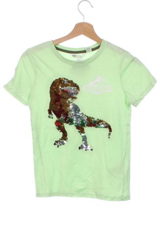 Детска тениска H&M, Размер 8-9y/ 134-140 см, Цвят Зелен, Памук, Цена 14,00 лв.