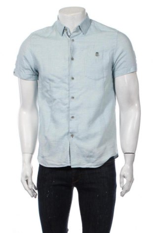 Мъжка риза Ted Baker, Размер M, Цвят Син, 58% памук, 42% лен, Цена 34,00 лв.