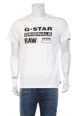 Мъжка тениска G-Star Raw, Размер M, Цвят Бял, Памук, Цена 53,40 лв.