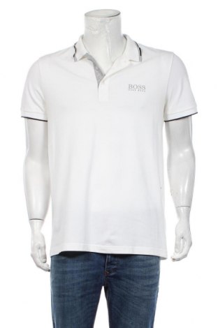Мъжка тениска Hugo Boss, Размер L, Цвят Бял, 56% памук, 39% полиестер, 5% еластан, Цена 66,00 лв.
