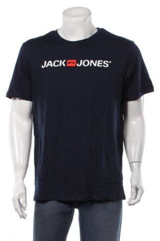 Мъжка тениска Jack & Jones, Размер XXL, Цвят Син, Памук, Цена 31,85 лв.