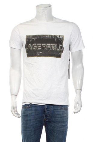 Мъжка тениска Karl Lagerfeld, Размер M, Цвят Бял, Памук, Цена 132,30 лв.