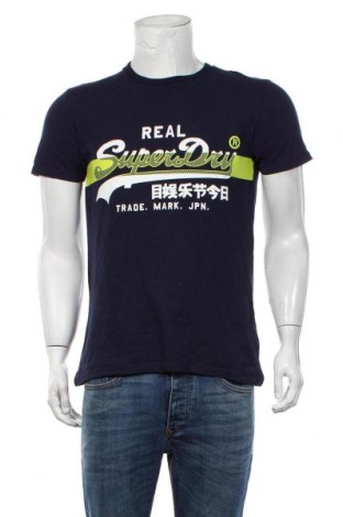 Herren T-Shirt Superdry, Größe M, Farbe Blau, Baumwolle, Preis 32,58 €