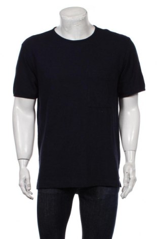 Мъжка тениска United Colors Of Benetton, Размер L, Цвят Син, 50% памук, 50% лен, Цена 31,85 лв.