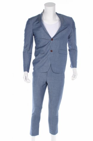 Мъжки костюм Esprit, Размер S, Цвят Син, 38% вълна, 37% полиестер, 24% лен, 1% еластан, Цена 291,75 лв.