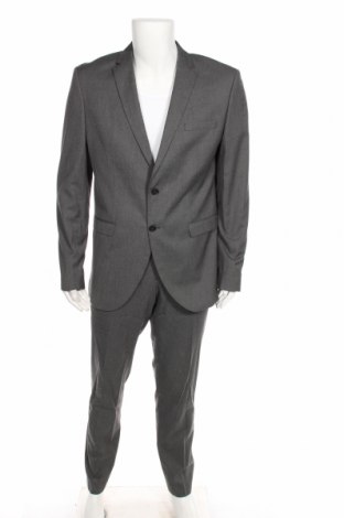 Мъжки костюм Selected Homme, Размер L, Цвят Сив, 50% полиестер, 50% вискоза, Цена 56,85 лв.