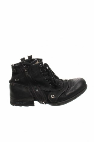 Мъжки обувки Replay, Размер 44, Цвят Черен, Естествена кожа, текстил, Цена 176,40 лв.