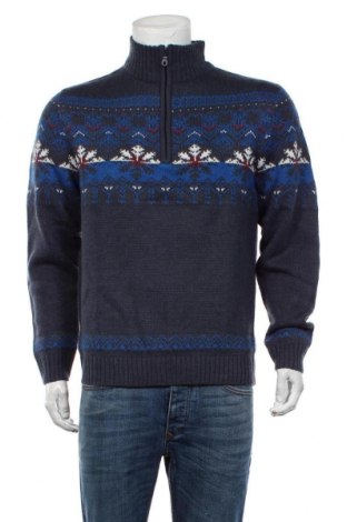 Мъжки пуловер Atlas For Men, Размер L, Цвят Син, 70% акрил, 30% вълна, Цена 33,60 лв.