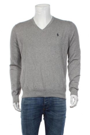 Мъжки пуловер Polo By Ralph Lauren, Размер L, Цвят Сив, 85% памук, 15% кашмир, Цена 92,40 лв.