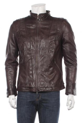Męska skórzana kurtka Leather Man, Rozmiar S, Kolor Brązowy, Skóra naturalna, Cena 412,61 zł