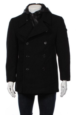 Мъжко палто, Размер L, Цвят Черен, 80% вълна, 20% полиамид, Цена 74,55 лв.