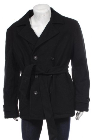 Мъжко палто Camargue, Размер XL, Цвят Черен, 50% вълна, 46% полиестер, 4% други нишки, Цена 71,40 лв.