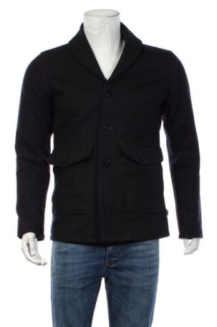 Мъжко палто Han Kjobenhavn, Размер M, Цвят Син, 90% вълна, 10% полиамид, Цена 103,95 лв.