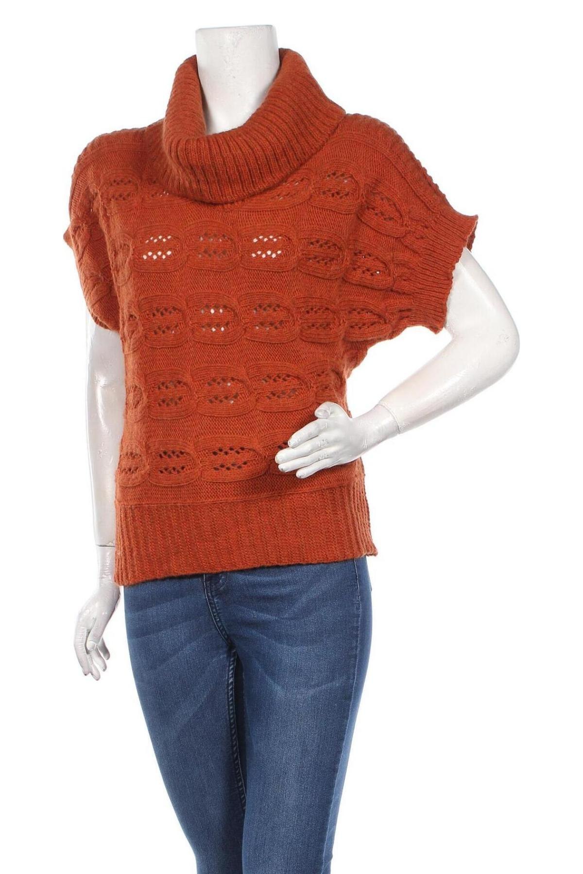 Γυναικείο πουλόβερ Made In Italy, Μέγεθος L, Χρώμα Πορτοκαλί, 60% πολυακρυλικό, 15% μαλλί, 10% βισκόζη, Τιμή 12,47 €