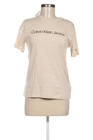 Tricou de femei Calvin Klein Jeans, Mărime L, Culoare Bej, Preț 124,34 Lei
