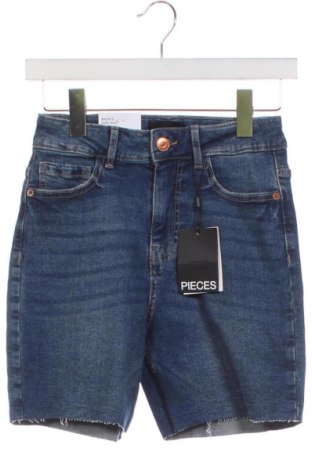 Дамски къс панталон Pieces, Размер XS, Цвят Син, Цена 26,00 лв.