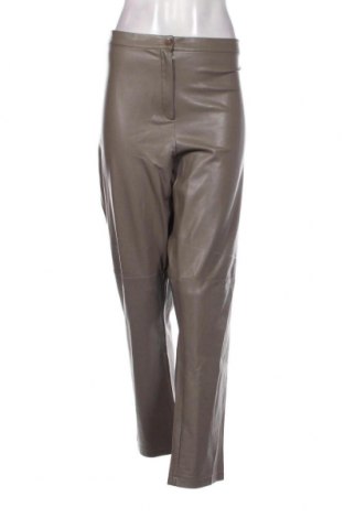 Дамски кожен панталон Marina Rinaldi, Размер 3XL, Цвят Сив, Цена 89,60 лв.