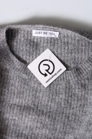 Дамски пуловер Just Be, Размер M, Цвят Сив, Цена 4,48 лв.