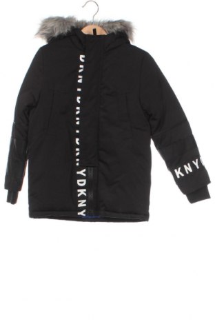 Детско яке DKNY, Размер 5-6y/ 116-122 см, Цвят Черен, Цена 246,75 лв.