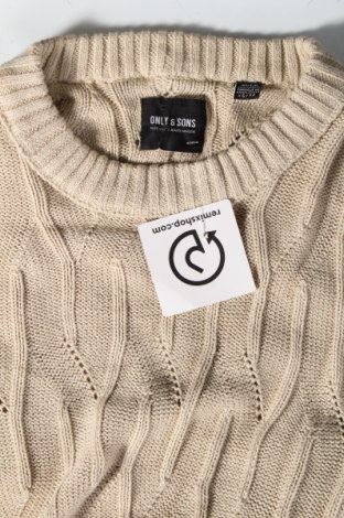 Мъжки пуловер Only & Sons, Размер XS, Цвят Бежов, Цена 11,04 лв.