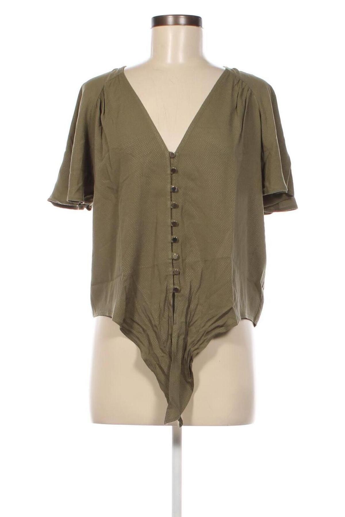 Γυναικείο πουκάμισο Naf Naf, Μέγεθος S, Χρώμα Πράσινο, Τιμή 37,11 €