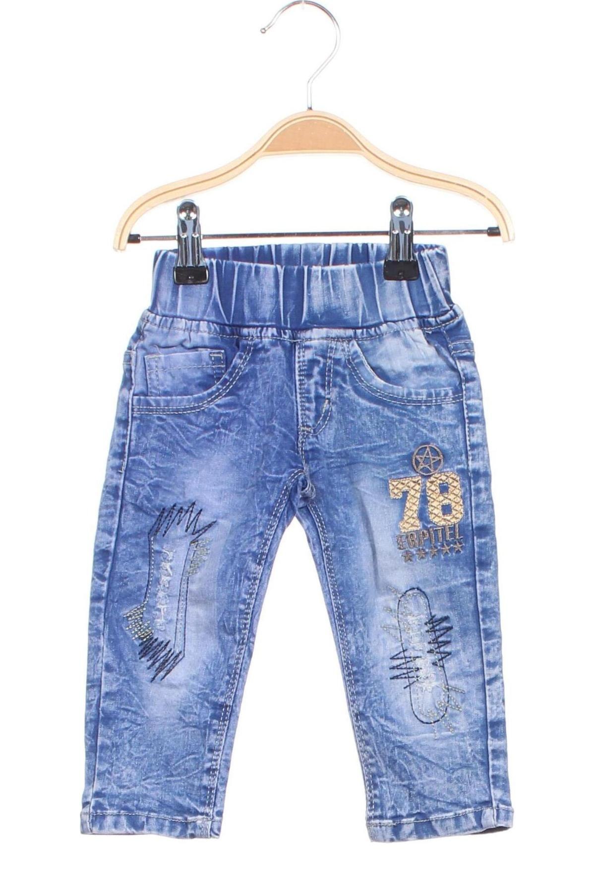Dziecięce jeansy, Rozmiar 3-6m/ 62-68 cm, Kolor Niebieski, Cena 10,70 zł